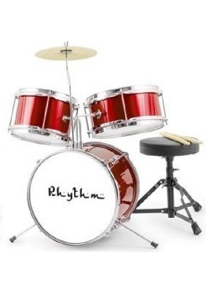 Rhythm Percussion Çocuk Baterisi Kırmızı Renk Davul