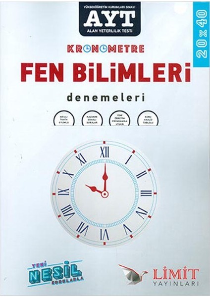 Limit Yayınları AYT Fen Bilimleri Kronometre 20X40 Denemeleri