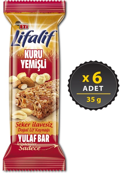 Lifalif Kuru Yemişli Yulaf Bar 35 g x 6 Adet