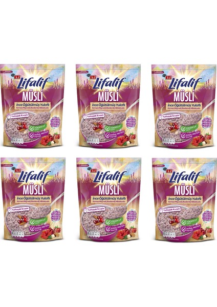 Lifalif İnce Öğütülmüş Müsli Hibiskuslu 250 g x 6 Adet