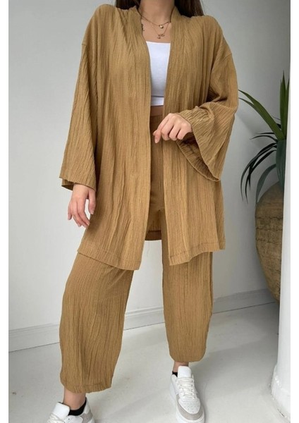 Kadın Gofre Kimono Alt-Üst Takım fiyatları