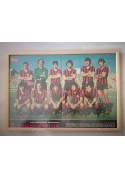 Eskişehirspor Futbol Takımı Posteri 1973 - Ahşap Çerçeveli Işığı Yansıtmayan Mat Camlı 35X50 cm Boyutunda