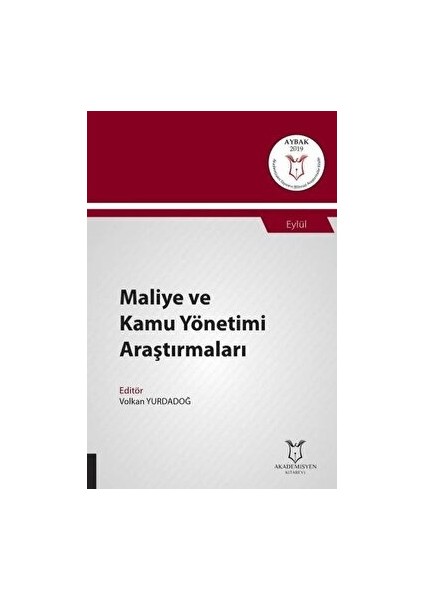 Maliye ve Kamu Yönetimi Araştırmaları (Aybak 2019 Eylül)