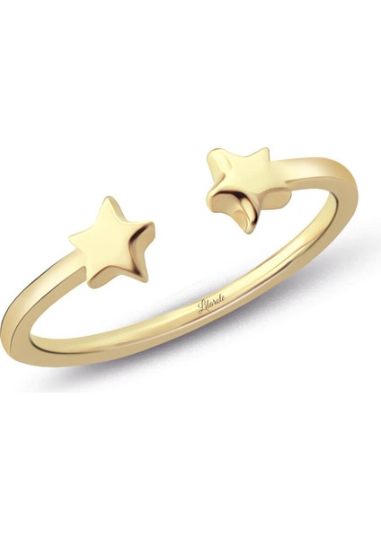 Ikili Yıldız Altın Trend Yüzük