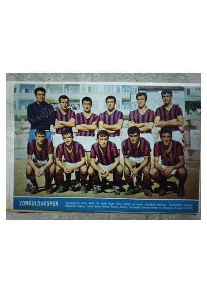 1967 Zonguldakspor  Futbol Takımı  Hayat Dergisi Orta Boy  Poster  24X16 cm