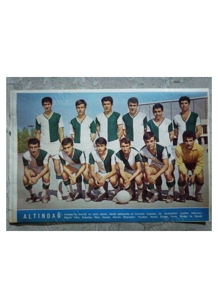 1967 Altındağ Spor  Futbol Takımı  Hayat Dergisi Orta Boy  Poster  24X16 cm