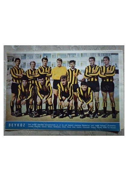 1967 Beykozspor  Futbol Takımı  Hayat Dergisi Orta Boy  Poster  24X16 cm