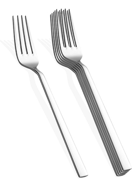 Lüx Yemek Çatalı 6 Adet, 8/10 Çelik Kafe Restoran Otel Ev Tipi Çatal Seti