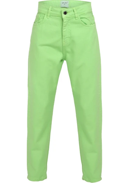 Gabardin Mom Jean Neon Yeşil