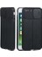 Casestreet Apple iPhone 7 Plus Kılıf Kamera Sürgülü Deri Dokulu Mat Silikon+Nano Glass Koruyucu Siyah 1