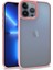 Apple iPhone 13 Pro Max Kılıf Flora Sert Silikon Arkası Cam Şeffaf Pembe 1