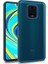 Xiaomi Redmi Note 9 Pro Flora Sert Silikon Arkası Cam Şeffaf Lacivert 1
