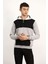Gri Çift Renk Kanguru Cep Sweat 2