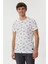 Baskılı % 100 Pamuk Bisiklet Yaka Slim Fit T Shirt Erkek T Shirt 222 Lcm 242047 1101 1