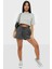 Mad Girls Antrasit Basic Şort MG1293 1