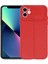 Casestreet Apple iPhone 11 Kılıf Kamera Sürgülü Deri Dokulu Mat Silikon Kırmızı 1