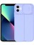 Casestreet Apple iPhone 12 Kılıf Kamera Sürgülü Deri Dokulu Mat Silikon Mor 1