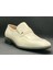 Erkek Krem Bej Tokalı Deri Dikişli Kösele Elyapımı Ayakkabı 2