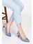 Kadın Hakiki Deri Orta Boy Topuk Stiletto VDT.230 - Mavi - 41 3