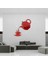 2 Adet Diy Akrilik Cof Fincan Çaydanlık 3D Duvar Saati Kırmızı (Yurt Dışından) 3