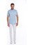 Erkek Mavi Regular Fit Merserize %100 Pamuk Basic Polo Yaka Tişört 4