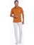 Erkek Turuncu Regular Fit Merserize %100 Pamuk Basic Polo Yaka Tişört 4