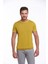 Erkek Hardal Slim Fit Basic Bisiklet Yaka Triko Tişört 1