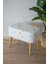 Iskandinav Desenli Retro Ahşap Puf & Bench 2