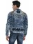 CJ264 Vintage Yıkama Armalı Mavi Erkek Kot Ceket 1