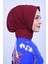 Kadın Tesettür Çıtçıtlı Bone Sandy Hijab Boyunluk Bone Bordo 2