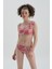 Fuşya - Gri Tek Omuz Volanlı Bikini Üst 4