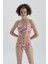 Fuşya - Beyaz Düşük Bel Bikini Alt 5