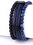 3lü Set mm Onyx Mavi Örgülü Deri Lapis Lazuli mm 1