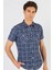 Slim Fit Kısa Kol Ekose Çift Cep Kapaklı Teksas Model Erkek Gömlek 2