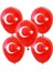 Kaliteli Ay Yıldız Kırmızı Balon 5 Li Bayrak Balon 1