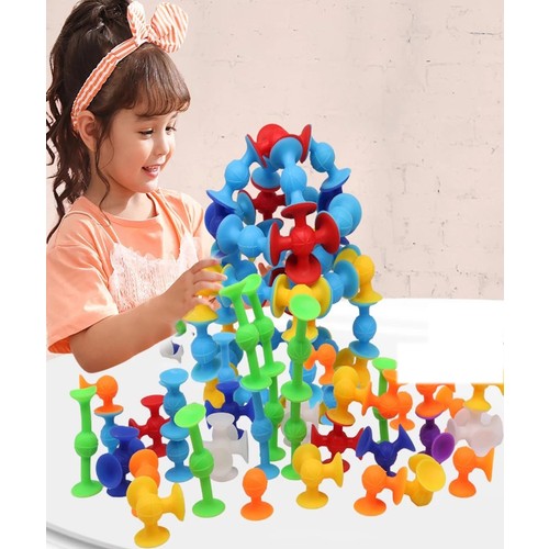 Hyd Vantuzlu Vakum Molekül 50 Parça Yapı Silikon Taşları Popit Duyusal Eğitici Oyuncak Squigz