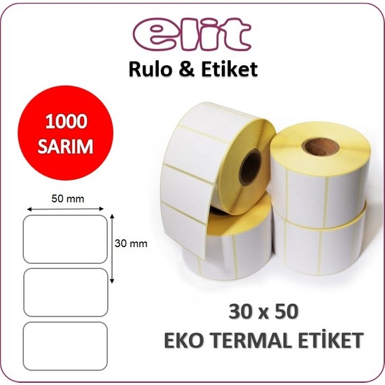 Elit Barkod Etiketi 30X50 Termal 1000 Adet