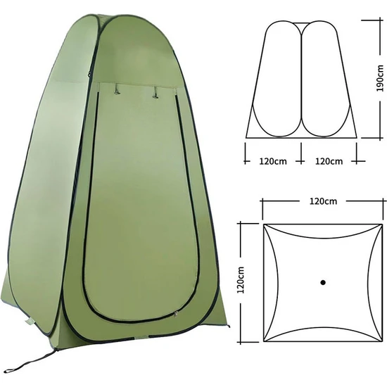Kamp Plaj Duş Wc Otomatik Giyinme Çadırı 120X120×190 Portatif Çadır Giyinme Çadırı