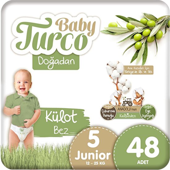 Baby Turco Doğadan Külot Bez 5 Numara Junıor 48 Adet