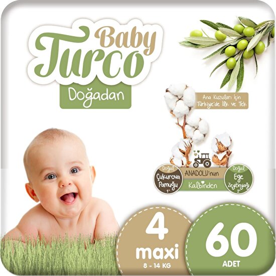 Baby Turco Doğadan 4 Numara Maxi 60 Adet