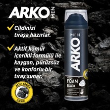 Arko Men Black Köpük 200ml ve Arko Men T3 Tıraş Bıçağı 3'lü ve Black Tıraş kolonyası 200ml