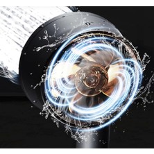 Kca Armatür Kca Siyah Pervaneli 5 Fonksiyonlu Start-Stoplu Lüx Duş Başlığı