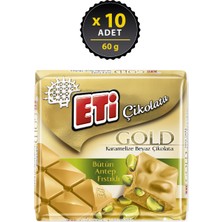 Eti Gold Antep Fıstıklı Karamelize Beyaz Çikolata 60 g x 10 Adet