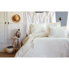 Issimo Daisy Yıkanmış %100 Pamuk Poplin Çift Kişilik Nevresim Takımı Vanilya