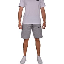 Diadora Mesa - Pamuklu Açık Gri Spor Şort - Dıadoramesa