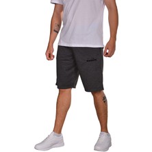 Diadora Mesa - Pamuklu Antrasit Spor Şort - Dıadoramesa