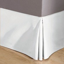 Metinev Düz Beyaz Keten Baza Eteği