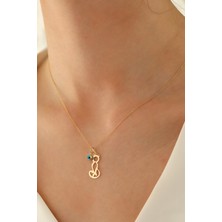 Milet Kuyumculuk 14 Ayar Altın Forze Zincir Kedi Göz Kolye