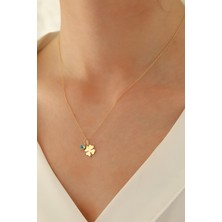 Milet Kuyumculuk 14 Ayar Altın Forze Zincir Yonca Göz Kolye