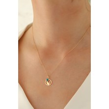 Milet Kuyumculuk 14 Ayar Altın Forze Zincir Kedi Göz Kolye